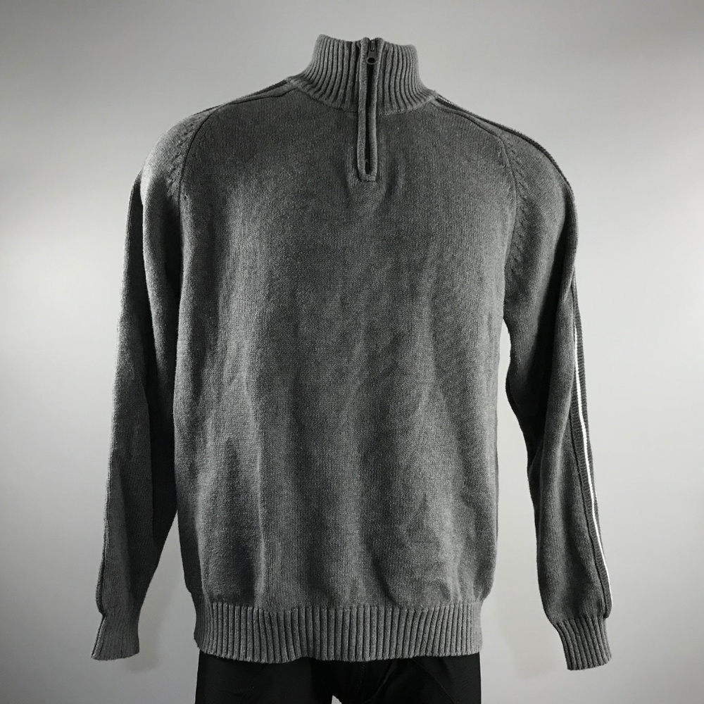 American Rag Cotton knit zipper collar sweater gray Size XXL - Picture 8 of 8